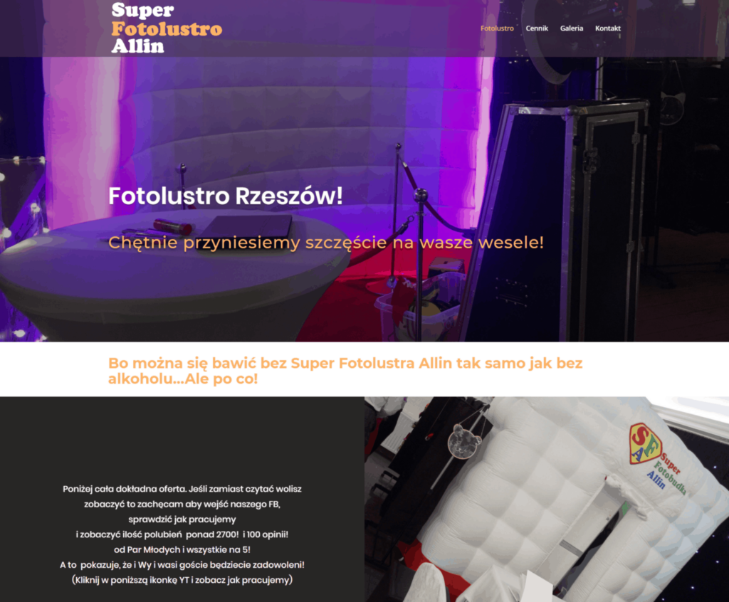 Zrzut ekranu strony internetowej fotolustro.rzeszow.pl